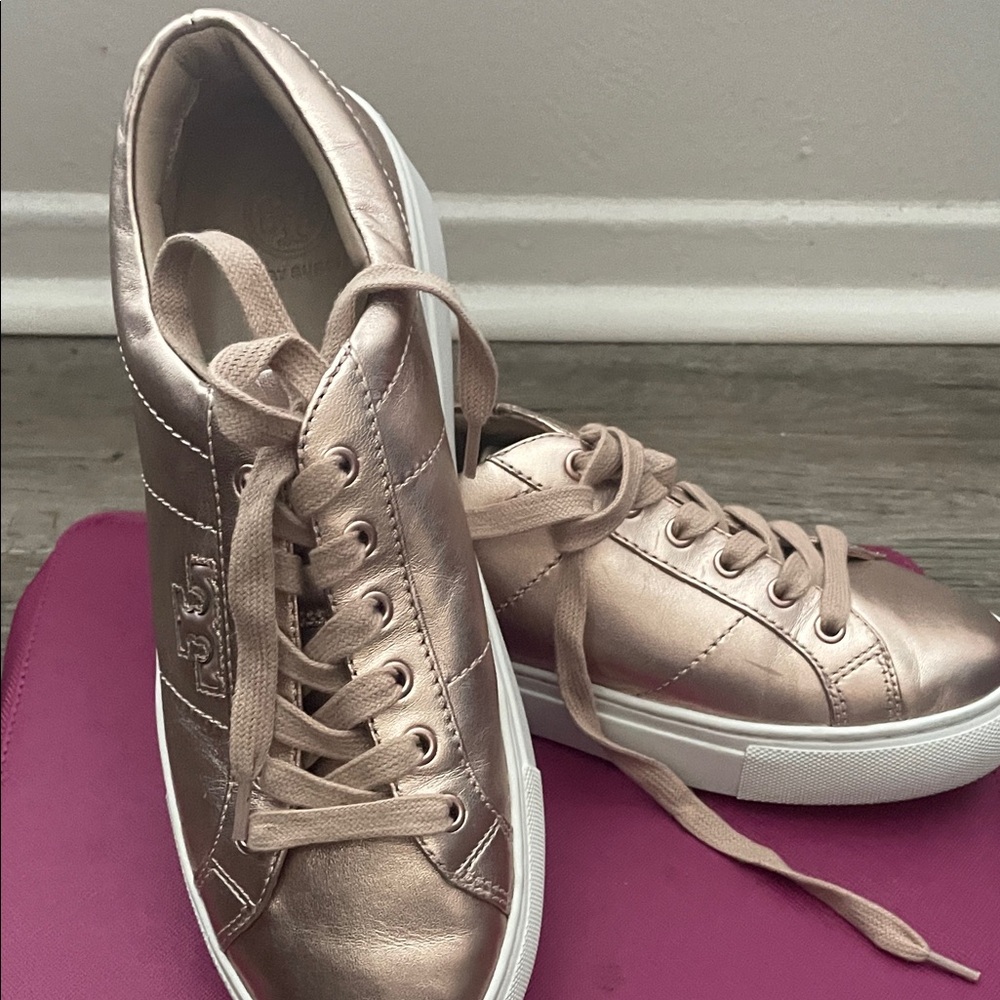 Tory Burch Rose Gold Sneakers